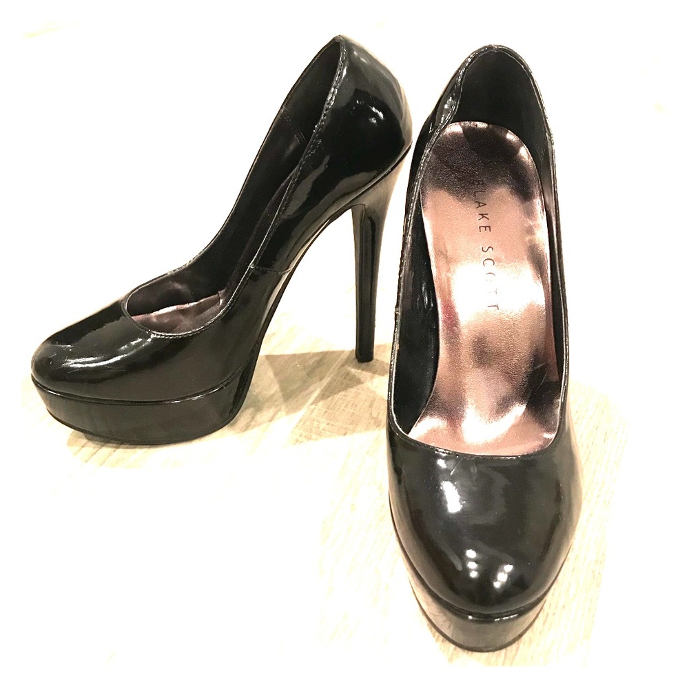 Blake Scott Shiny Black Patent Leather 6” Heels